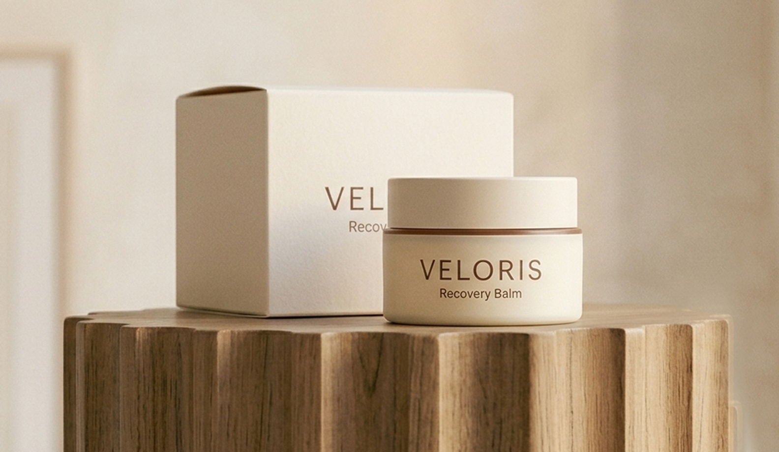 Veloris Recovery Balm jar and box