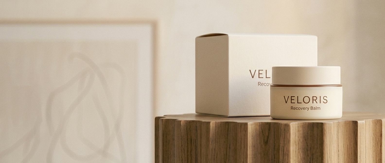 Veloris Recovery Balm product packaging